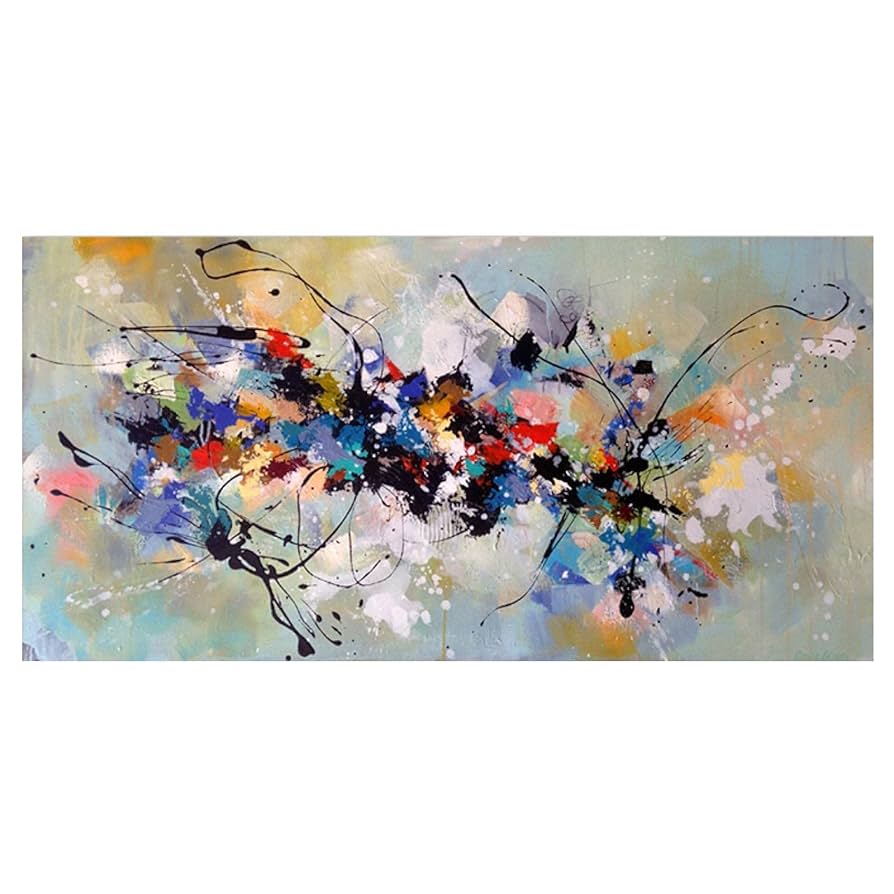 抽象画 プリントアート ポスター アート 壁掛け リビング Amazon.co.jp: キャンバス上の抽象絵画プリントカラフルなアート